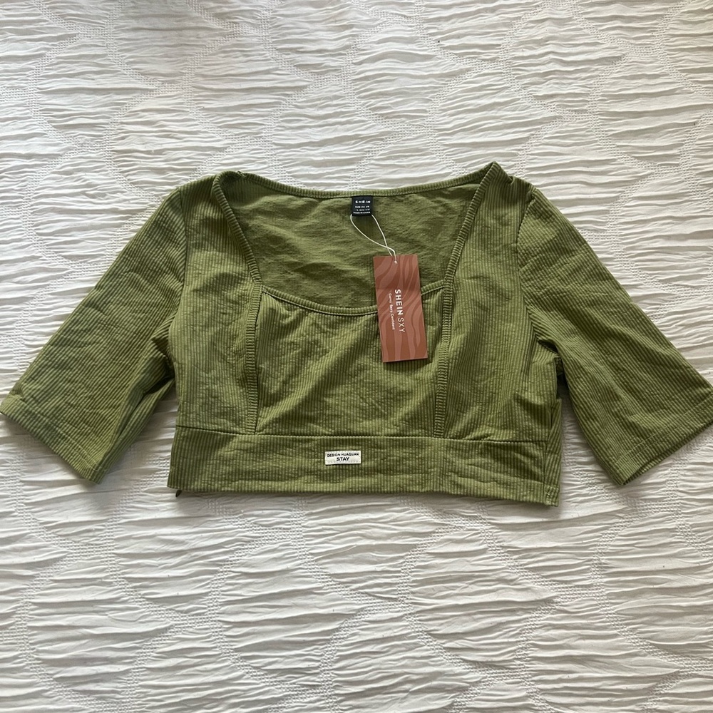 NWT Green cropped Shein crop top